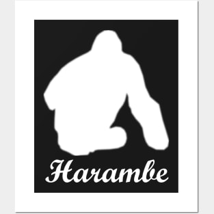 Harambe logo, White Posters and Art